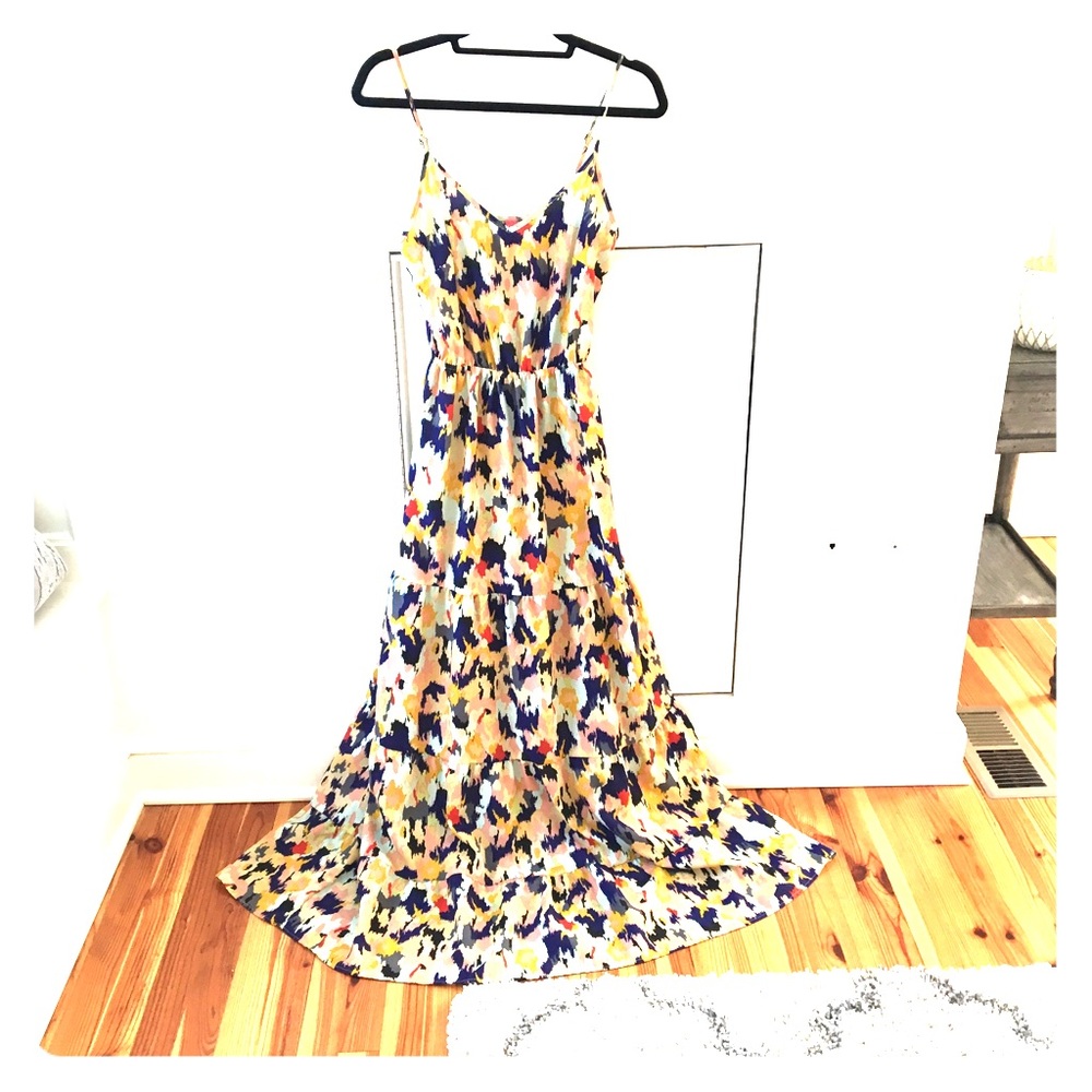 Floor length, flowy dress. Show stopper!